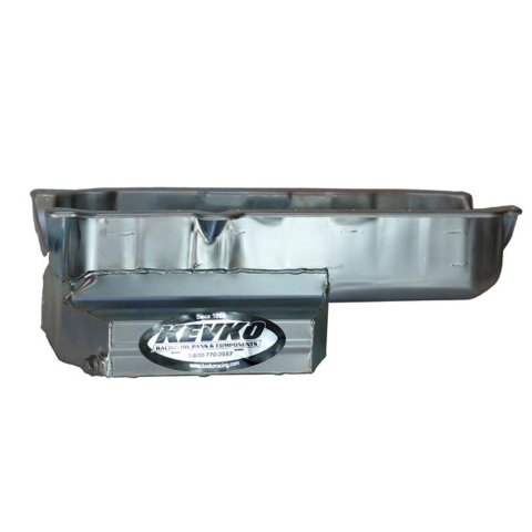 Engine Oil Pan - Road Race - Rear Sump - 7 qt - 7 in Deep - Louvered Windage Tray - Steel - Zinc Oxide - 2-Piece Seal - Small Block Chevy - Each