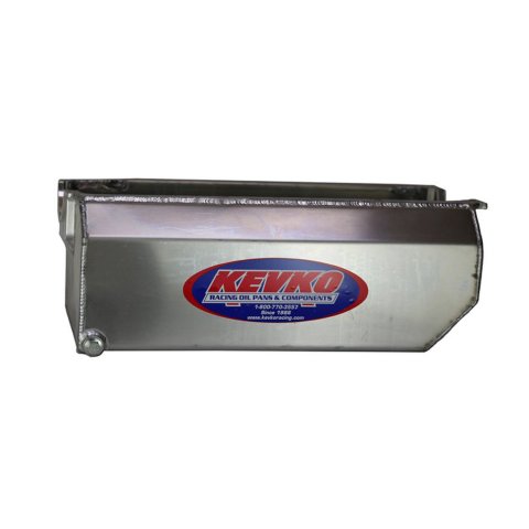 Engine Oil Pan - Box Style - Full Sump - 9 qt - 7.25 in Deep - Full Louvered Aluminum Windage Tray - Driver / Passenger Side Dipstick - Aluminum - Natural - 2-Piece Seal - Small Block Chevy - Kit