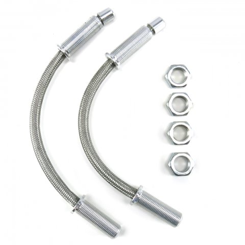 Door Jam Wire Loom - 12 in Long - 3/8 in Diameter Hose - Braided Stainless - Universal - Each