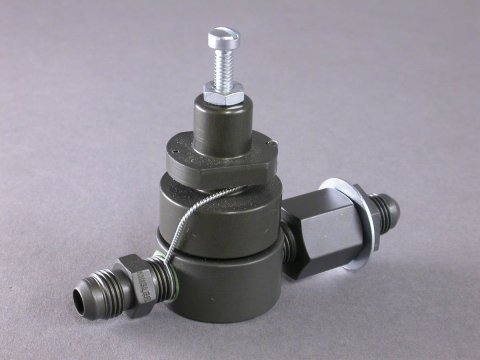Fuel Bypass Valve - High-Speed / Secondary - 6 AN Inlet - 6 AN Outlet - Aluminum - Gray Anodized - Universal - Each