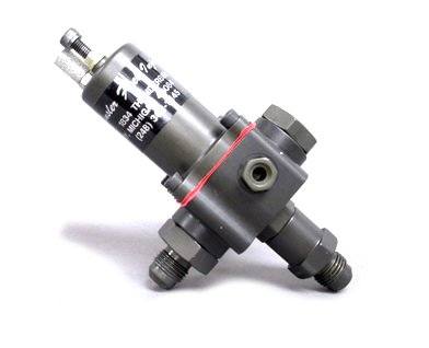 Fuel Bypass Valve - K-140 - High-Speed - 65-130 psi - 6 AN Inlet - 6 AN Outlet - Aluminum - Gray Anodized - Universal - Each