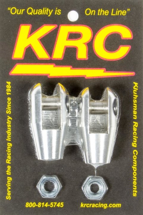 Rod End - Clevis - 3/8 in Bore - 3/8-24 in Right Hand Female Thread - 1/2 in Slot - Jam Nuts - Aluminum - Natural - Bert Transmissions - Kit