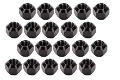 Lug Nut - 5/8-11 in Right Hand Thread - 1 in Hex Head - Double 45 Degree Seat - Open End - Aluminum - Black Anodized - Set of 20