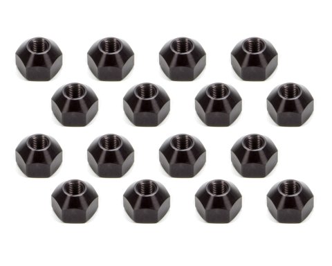Lug Nut - 12 mm x 1.50 Right Hand Thread - 1 in Hex Head - 45 Degree Seat - Open End - Aluminum - Black Anodized - Set of 16