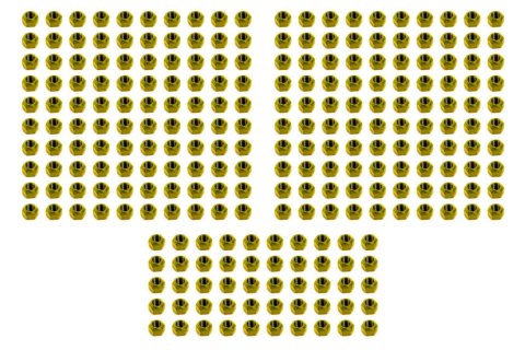 Lug Nut - 5/8-18 in Right Hand Thread - 1 in Hex Head - 45 Degree - Open End - Steel - Yellow PTFE Coat - Set of 250