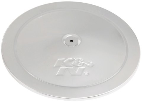 Air Cleaner Lid - 14 in Round - K&N Logo - Steel - Chrome - Each