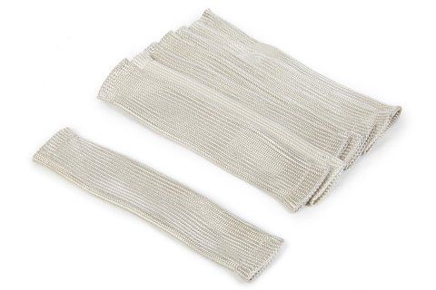 Spark Plug Boot Sleeve - KoolSox - 0.75 in Diameter - 8 in Long - Braided Fiberglass - Silver - Set of 8