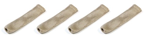 Spark Plug Boot Sleeve - KoolSox - 1 in Diameter - 6 in Long - Braided Fiberglass - Straight - White - Set of 4