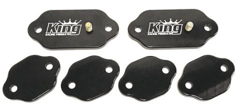 Exhaust Port Blockoff - Individual Plates - Aluminum - Black Anodized - Small Block Chevy - Kit
