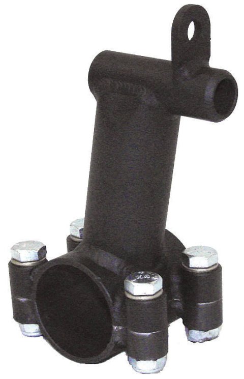 Shock Mount - Clamp-On - Chromoly - Black Powder Coat - 1-1/2 in OD Tube - Each