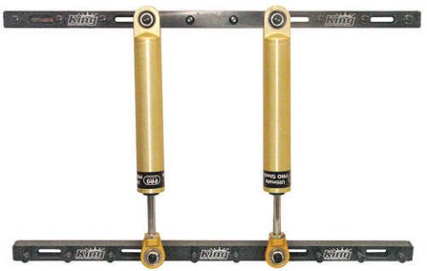 Shock Rack - Wall Mount - 2-Piece - 24 in Long - 10 Shock Capacity - Aluminum - Black Anodized - Each