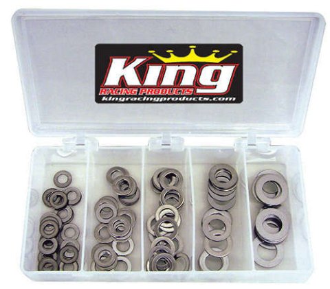 Flat Washer - Assorted Sizes 0.25 through 0.5 in ID - 0.03 in Thick - Stainless - Natural - Kit