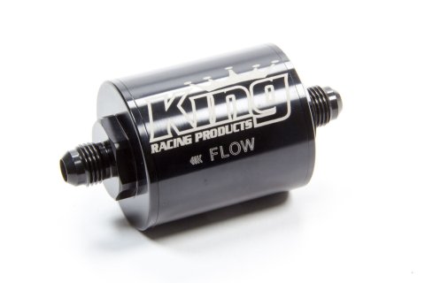 Fuel Filter - In-Line - 70 Micron - Stainless Element - 6 AN Male Inlet - 6 AN Male Outlet - Aluminum - Black Anodized - Each