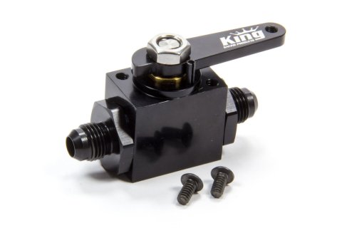 Shutoff Valve - Fuel Shutoff - In-Line - 6 AN Male Inlet - 6 AN Male Outlet - Aluminum - Black Anodized - Each