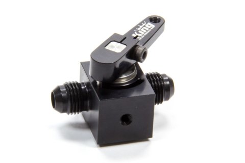 Shutoff Valve - Fuel Shutoff - In-Line - 6 AN Male Inlet - 6 AN Male Outlet - Aluminum - Black Anodized - Each