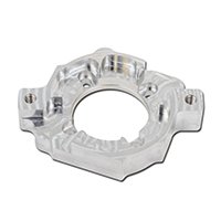 Power Steering Adapter - Aluminum - Clear Anodized - KSE Power Steering Pumps - Each