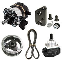 Tandem Pump - TandemX - Belt Driven - 5/8 in Diameter Shaft - Aluminum - Black / Clear Anodized - Bellhousing Mount - Small Block Chevy - Each