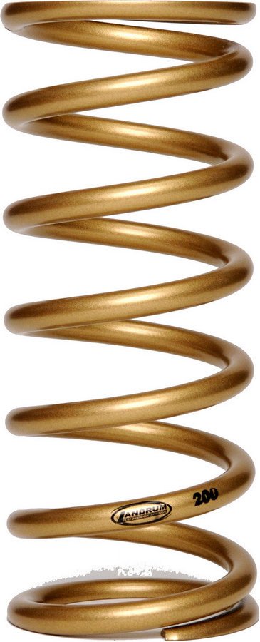 Coil Spring - Conventional - 5 in OD - 13 in Length - 125-300 lb/in Spring Rate - Progressive - Steel - Gold Powder Coat - Each