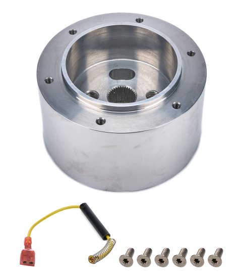 Steering Wheel Adapter - Lecarra 6-Bolt Steering Wheel to OE Column - Aluminum - Polished - GM 1967-94 - Kit