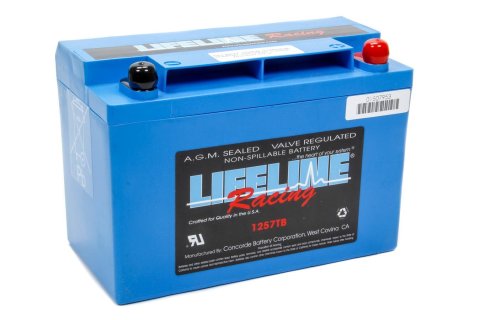 Battery - Race - AGM - 12V - 495 Cranking amps - Top Post Screw-In Terminals - 9.78 in L x 6.83 in H x 4.97 in W - Each