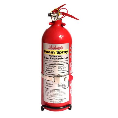 Fire Extinguisher - Lifeline AFFF Hand Held - Wet Chemical - Class AB - 1.75 L - Mounting Bracket - Steel - Red Paint - Each