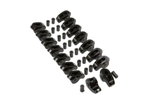 Rocker Arm - Voodoo - 7/16 in Stud Mount - 1.70 Ratio - Full Roller - Aluminum - Black Anodized - Big Block Chevy - Set of 16