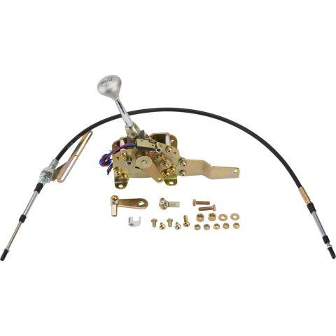 Shifter - Electronic Sport - Automatic - Floor Mount - 6 in Stick - Brushed Mushroom Knob - 4L80 - Kit