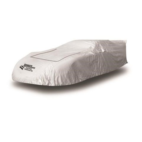 Car Cover - Outdoor - Moisture Resistant - Soft Liner - Zippered Window / Hood - Heat Reflective - Cloth - Silver - Dirt Late Model - Each
