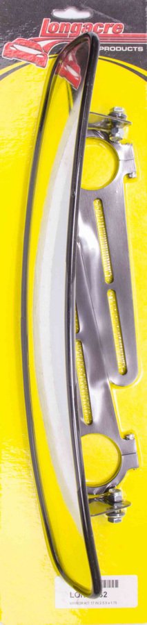 Mirror - Rear View - Wide Angle - 17 in Wide x 3 in Tall - Clamp-On - Aluminum / Plastic - Black - 1.75 in OD Tube - Kit
