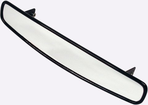 Mirror - Rear View - Wide Angle - 14 in Wide x 2.75 in Tall - Aluminum / Plastic - Black - Each
