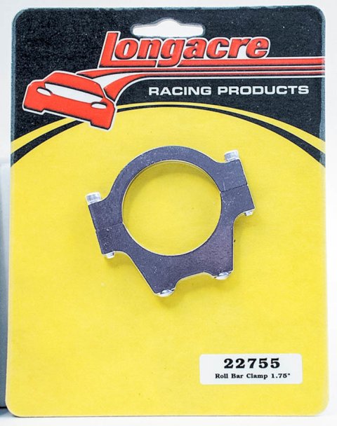 Roll Bar Accessory Clamp - Clamp-On - Dual 8-32 Holes - 1 in Spacing - Aluminum - Black Anodized - 1-1/2 in OD Tube - Each