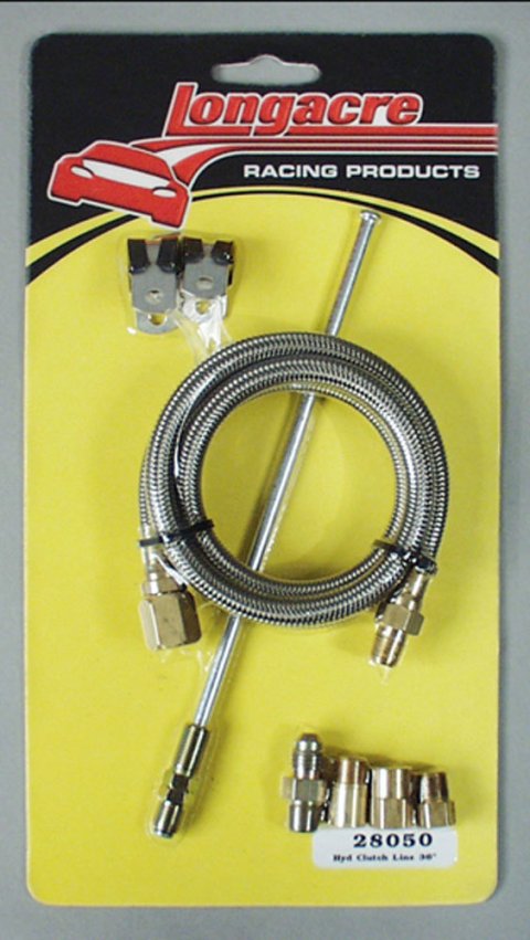Hydraulic Hose - Clutch Line Kit - Braided Stainless / Steel - 4 AN - Assorted Fittings / Installation Hardware - Kit