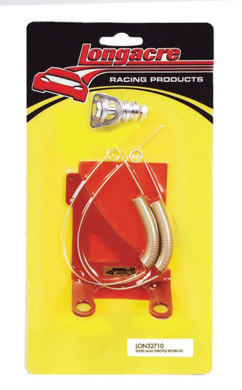 Throttle Return Spring Kit - Manifold Mount - Short bracket - Aluminum - Red Anodized - Small Block Chevy - Kit