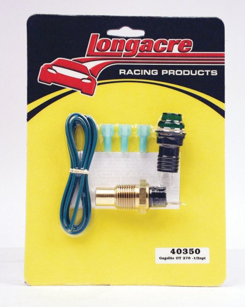 Warning Light - Gagelites - Oil Temperature - 270 Degrees F Rated - 1/2 in NPT - Light / Sender / Wiring - Blue - Kit