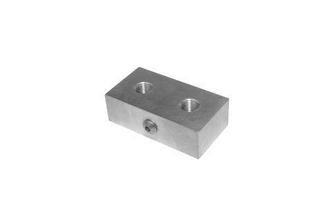 Fitting - Manifold - 2 x 2 Way - Four 1/8 in NPT Inlet / Outlets - Aluminum - Natural - Longacre Firewall Mount Pressure Sensors - Each