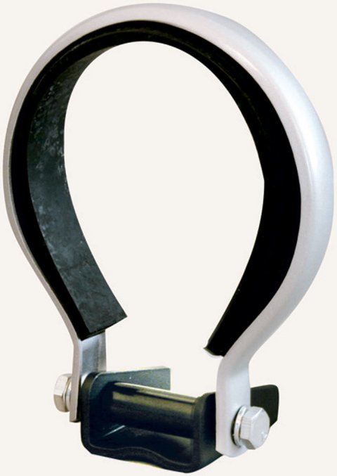 Tachometer Bracket - Bolt-On - Shock Ring - Aluminum - Silver Powder Coat - 5 in Tachometer - Each