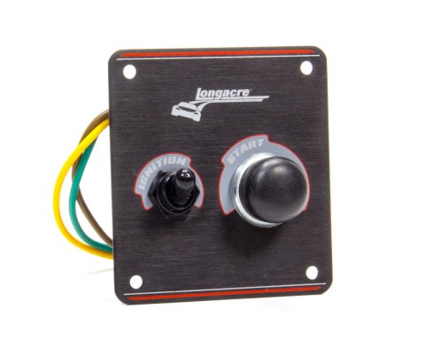 Switch Panel - Dash Mount - 3.375 x 3.625 in - 1 Toggle / 1 Momentary Button - Black Anodized - Each