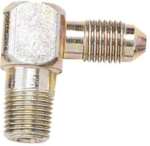 Fitting - Adapter - 90 Degree - 4 AN Male to 1/8 in NPT Male - Steel - Cadmium - Each
