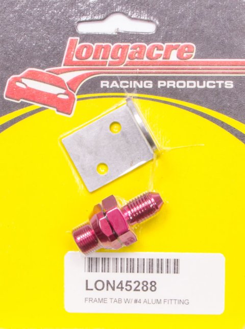 Fitting - Bulkhead - Straight - 3/8-24 in Inverted Flare Male to 4 AN Male Bulkhead - Frame Tab - Aluminum - Red Anodized - 3/16 in Hardline - Each