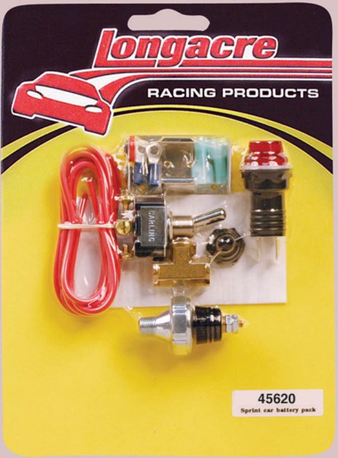 Sprint Car Battery Pack - 9V Battery Holder - 20 psi Oil Pressure Switch - Warning Light - Mag Kill Switch - Weatherproof Cover - Kit