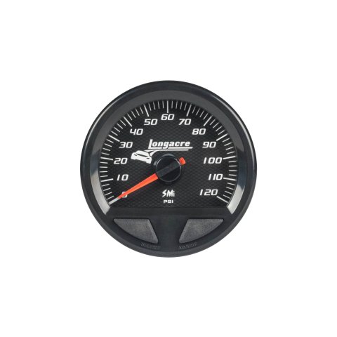 Fuel Pressure Gauge - SMI Elite Waterproof - Stepper Motor - 0-120 psi - Electric - Analog - Full Sweep - 2-5/8 in Diameter - Black Face - Each