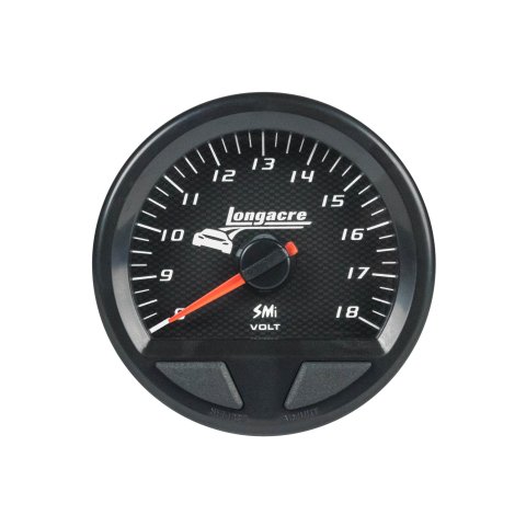 Voltmeter - SMI Elite Waterproof - Stepper Motor - 8-18V - Electric - Analog - Full Sweep - 2-5/8 in Diameter - Black Face - Each