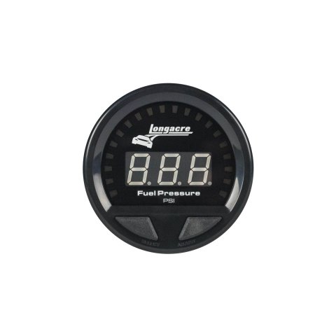 Fuel Pressure Gauge - Waterproof LED - 0-15 psi - Electric - LED - Warning Light - 2-5/8 in Diameter - Black Face - Each