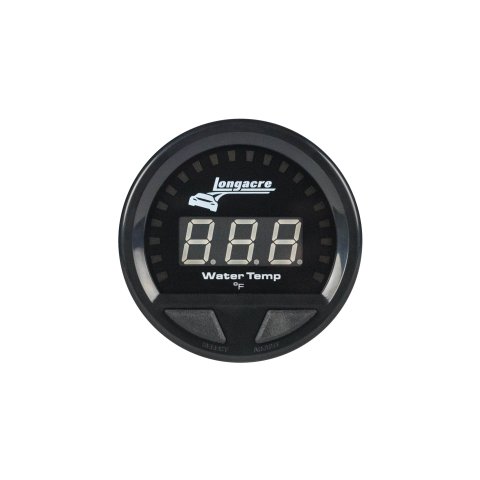 Water Temperature Gauge - Digital Elite Waterproof - 100-280 Degree F - Electric - LED - Warning Light - 2-5/8 in Diameter - Black Face - Each