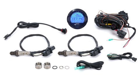 Air-Fuel Gauge - Dual Sensor - Wideband - Electric - Digital - 2-5/8 in Diameter - Black Face - Blue Backlight - Gauge Only - Each