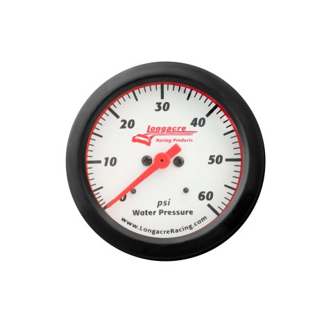 Water Pressure Gauge - Sportsman Elite - 0-60 psi - Mechanical - Analog - Full Sweep - 2-5/8 in Diameter - Warning Light - White Face - Each