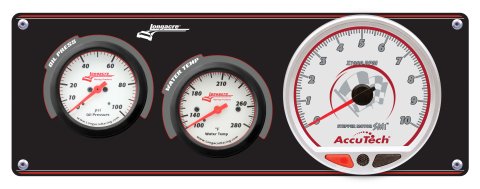 Gauge Panel Assembly - Sportsman Elite - Analog - Oil Pressure / Tachometer / Water Temperature - 4-1/2 in / 2-5/8 in Diameter - White Face - Kit