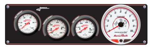 Gauge Panel Assembly - Sportsman Elite - Analog - Oil Pressure / Oil Temperature / Tachometer / Water Temperature - 4-1/2 in / 2-5/8 in Diameter - White Face - Kit