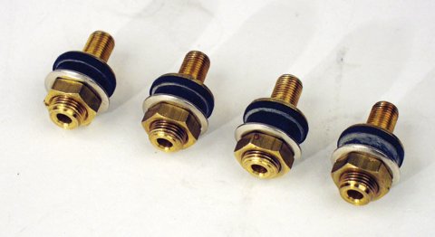 Valve Stem - Inner Mount - Bolt-On - Brass - Natural - Set of 4