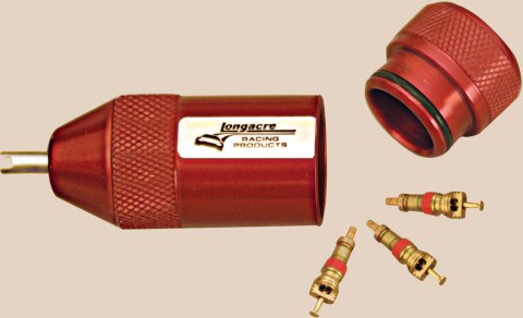 Valve Stem Core Tool - Stainless / Aluminum - Knurled - Red Anodized - Each